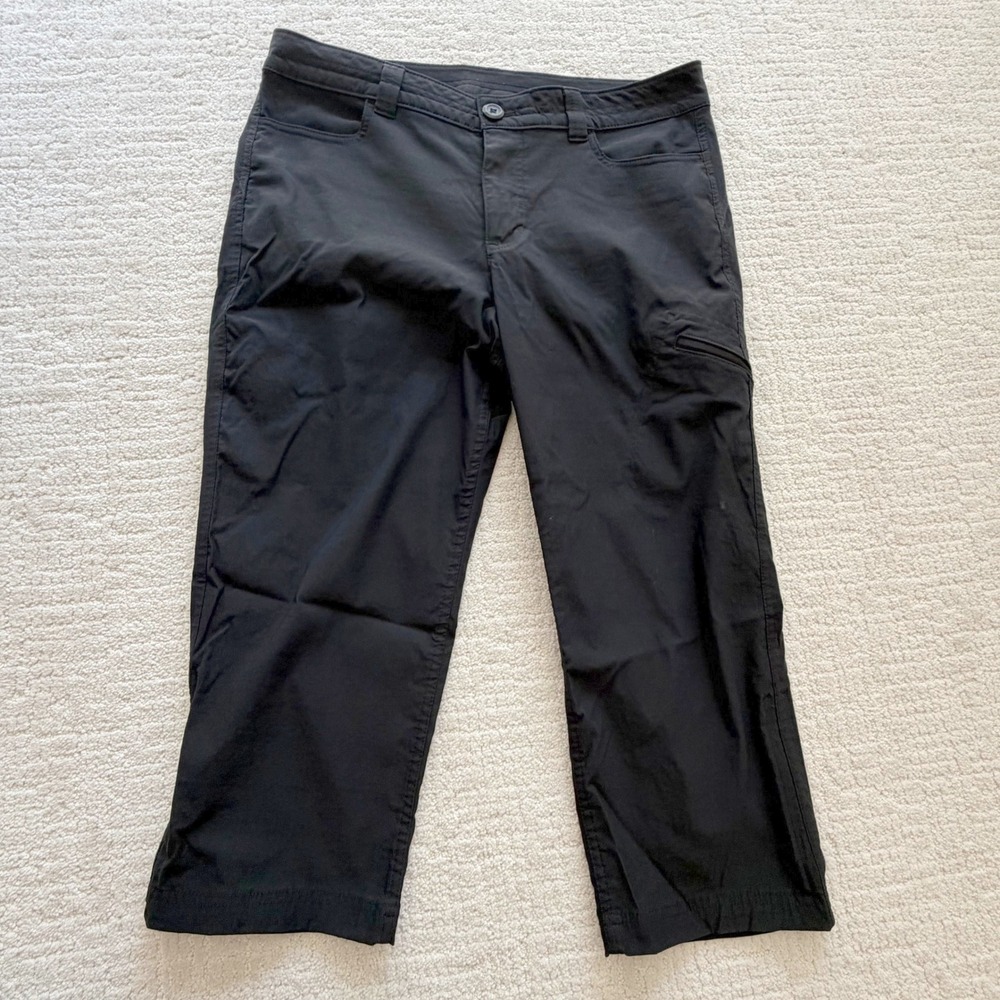 Eddie Bauer Black Hiking Capris Size 10 Nylon Stretch Pants Gorpcore Outdoor